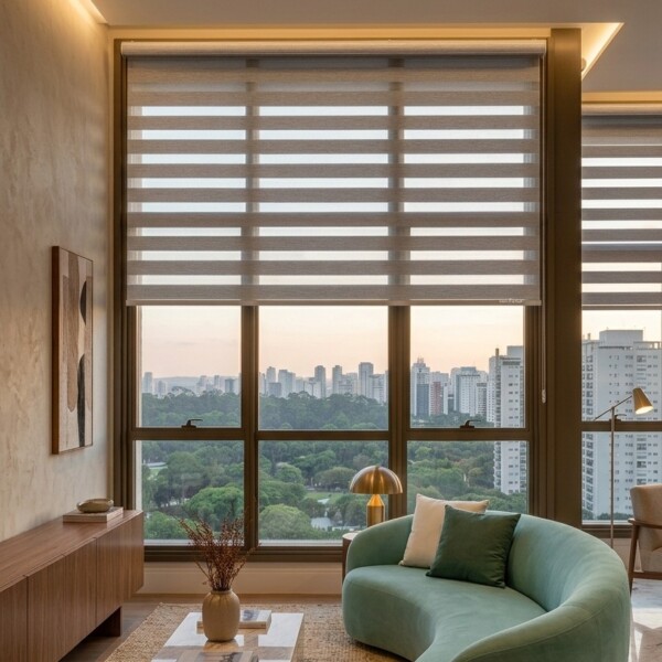 Cortina doble vision para sala em sao paulo vivi decor