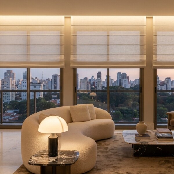 Cortina romana para sala de estar em sao paulo vivi decor