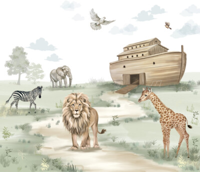 600120 painel parede mundo encantado home finish arca de noe vivi decor