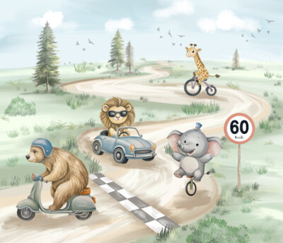 600151 painel parede mundo encantado home finish corrida dos cichinhos vivi decor