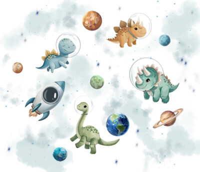 600182 painel parede mundo encantado home finish dinos astronautas vivi decor