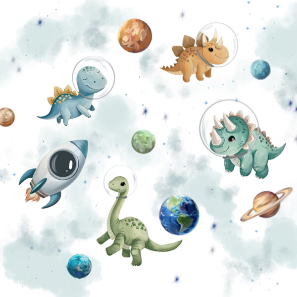 600182 painel parede mundo encantado home finish dinos astronautas vivi decor