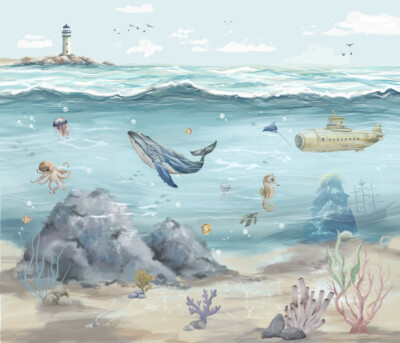 600267 painel parede mundo encantado home finish fundo do mar vivi decor